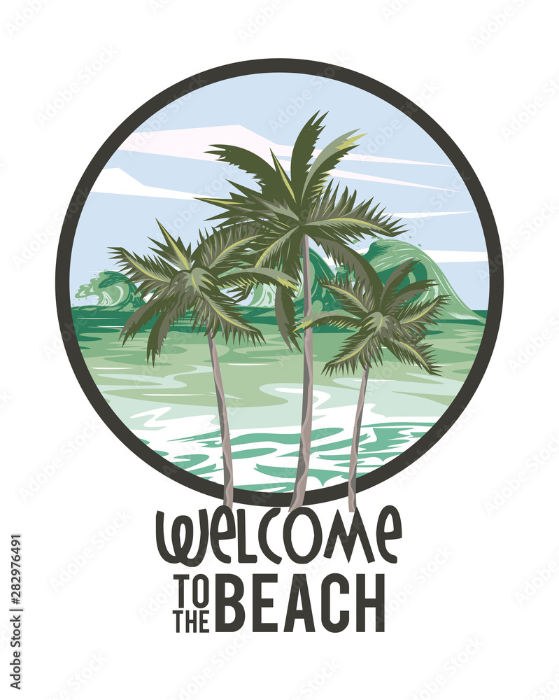 Obraz premium Welcome to the beach summer card