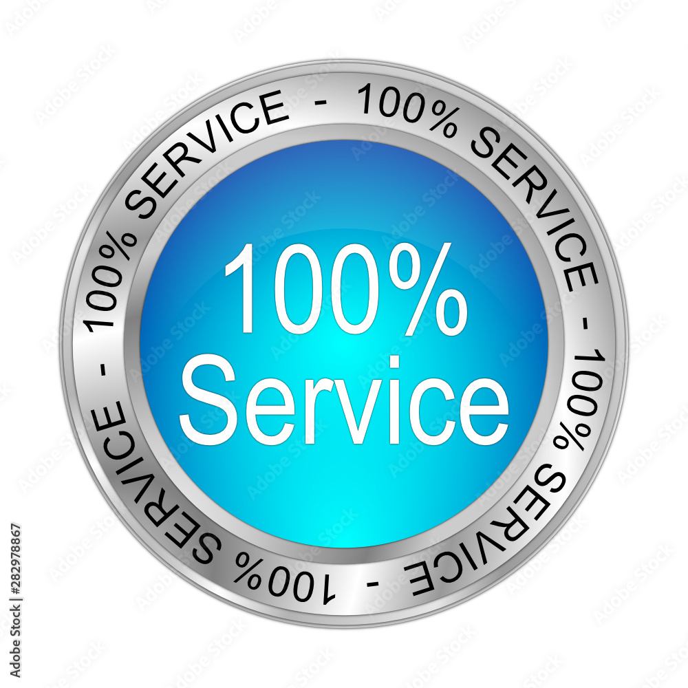 100% Service button - 3D illustration 100% Service button - 3D illustration