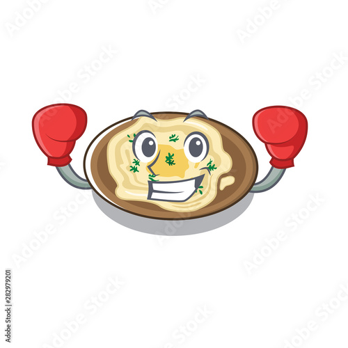 Boxing hummus is cooked in mascot pan