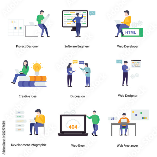 Programming Flat Illustrations Pack 