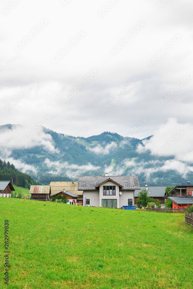 Beautiful town Gosau in the Alps, Austria