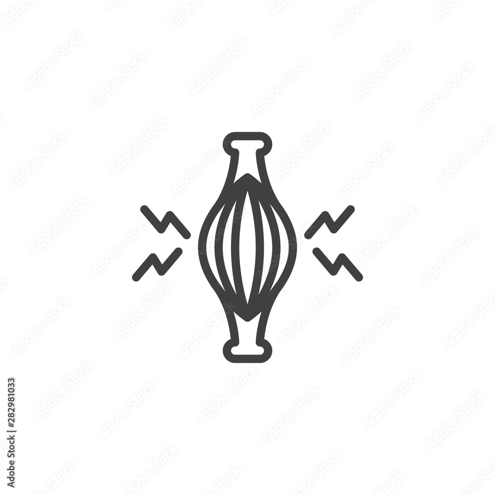 Muscle pain line icon. linear style sign for mobile concept and web design. Muscle spasm, ache outline vector icon. Symbol, logo illustration. Vector graphics Muscle pain line icon. linear style sign for mobile concept and web design. Muscle spasm, ache outline vector icon. Symbol, logo illustration. Vector graphics