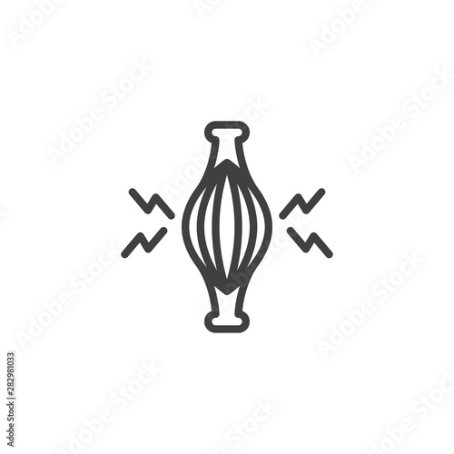 Muscle pain line icon. linear style sign for mobile concept and web design. Muscle spasm, ache outline vector icon. Symbol, logo illustration. Vector graphics
