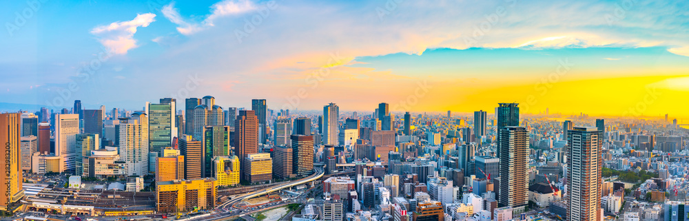 Naklejka premium Osaka / Cityscape / Panorama