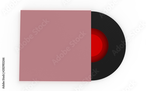 Free Download Realistic Vinyl Record with Cover Mock up. Disco party. Retro design. 3d illustration - GFXLoad