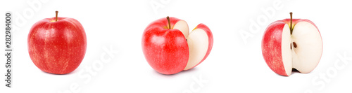 Two red apples. Isolated on white background.