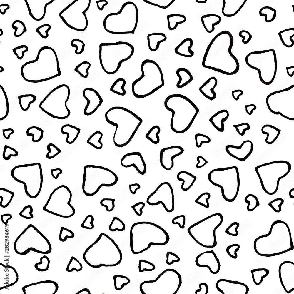 Watercolor abstract pattern with heart. Hand painting Watercolor. Seamless pattern for fabric, paper and other printing and web projects.