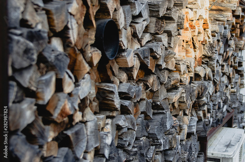 Pile of perfectly cut wood