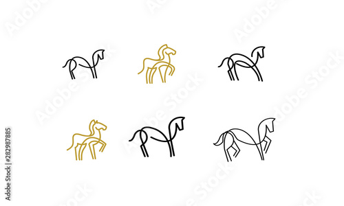 animal mono line vector logo