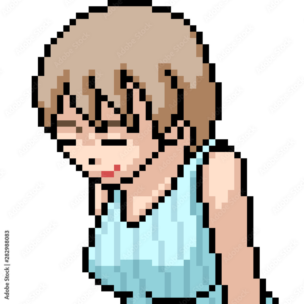 Fototapeta premium vector pixel art anime girl