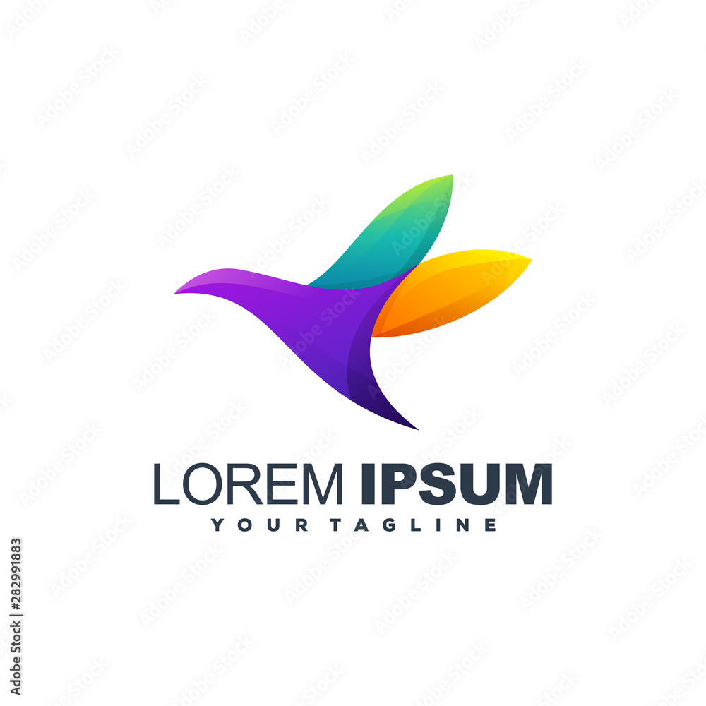 awesome gradient bird logo design awesome gradient bird logo design