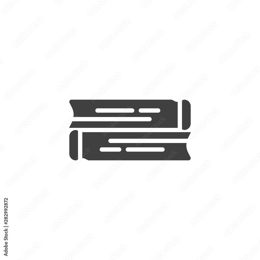 Two books vector icon. filled flat sign for mobile concept and web design. Books stack glyph icon. Bookstore symbol, logo illustration. Vector graphics Two books vector icon. filled flat sign for mobile concept and web design. Books stack glyph icon. Bookstore symbol, logo illustration. Vector graphics