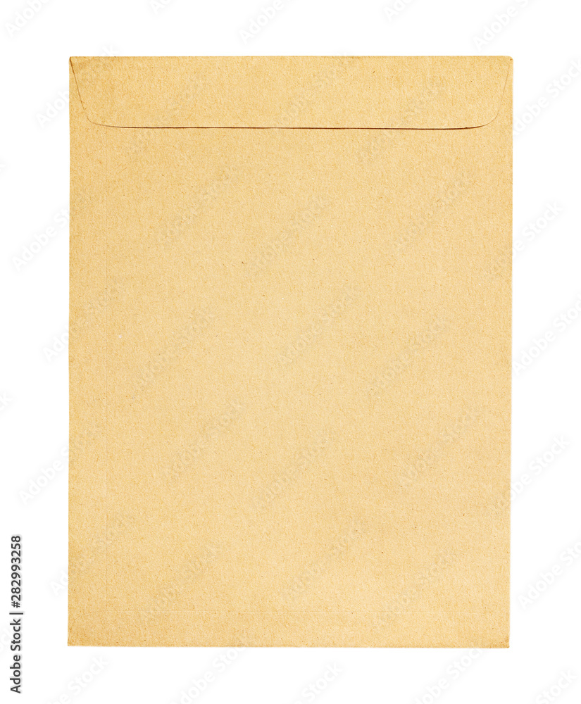 Brown envelope isolated on white with clipping parh Brown envelope isolated on white with clipping parh