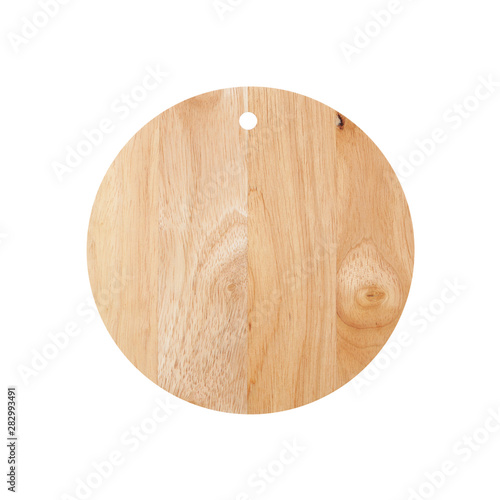 Isolated empty sign board of natural light wood with on white background
