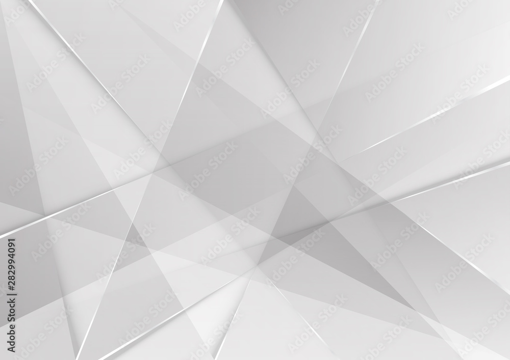 Fototapeta premium White and grey background. Corporate technology modern design. Pattern style geometric. Abstract modern background used about technology or product presentation backdrop. Vector illustration.