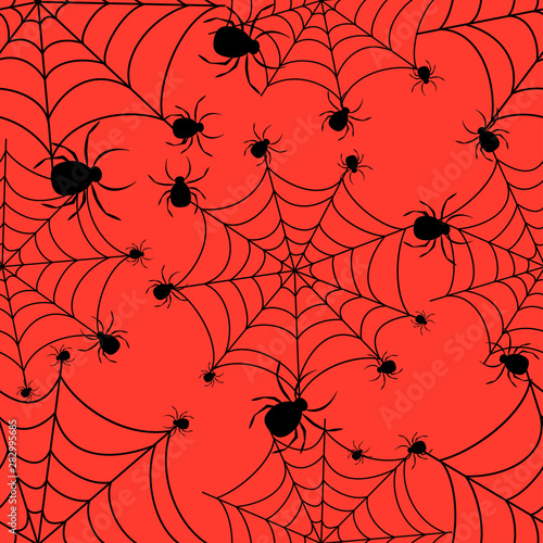 Abstract seamless halloween pattern for girls or boys. Creative vector halloween background with net, spider. Funny halloween pattern for textile and fabric. Fashion spider net style. Colorful picture