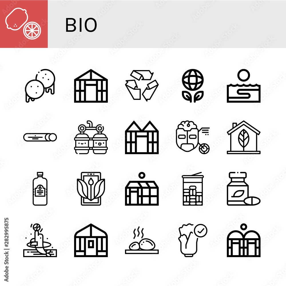 Set of bio icons such as Lemon, Arepas, Greenhouse, Recycle, Ecology, Thalassotherapy, Mint, Oxygen, Turing, Eco, Juice, Herbal, Dolphin, Lithotherapy, Natural , bio Set of bio icons such as Lemon, Arepas, Greenhouse, Recycle, Ecology, Thalassotherapy, Mint, Oxygen, Turing, Eco, Juice, Herbal, Dolphin, Lithotherapy, Natural , bio