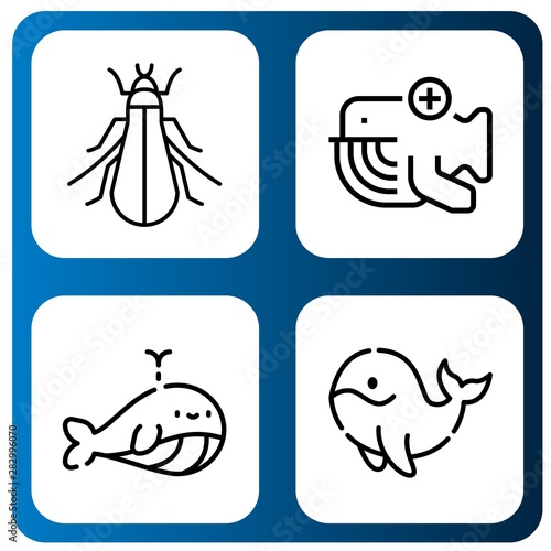 Set of southern icons such as Tree cricket, Whale , southern