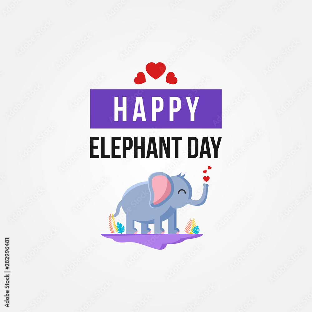 World Elephant Day Logo Design For Save Animals