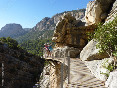 Royal Trail (El Caminito del Rey) in gorge Chorro, Malaga province