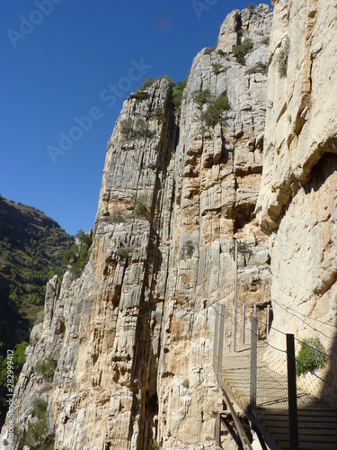 Royal Trail (El Caminito del Rey) in gorge Chorro, Malaga province