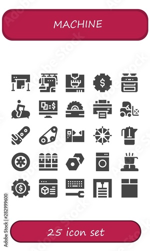 machine icon set