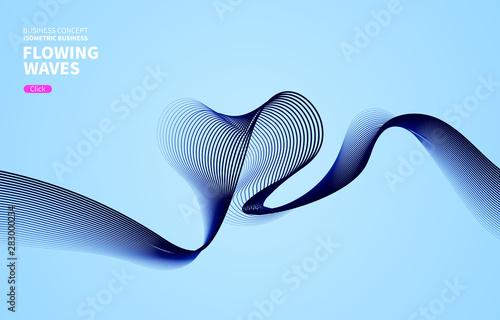 Abstract heart shaped curve vector background