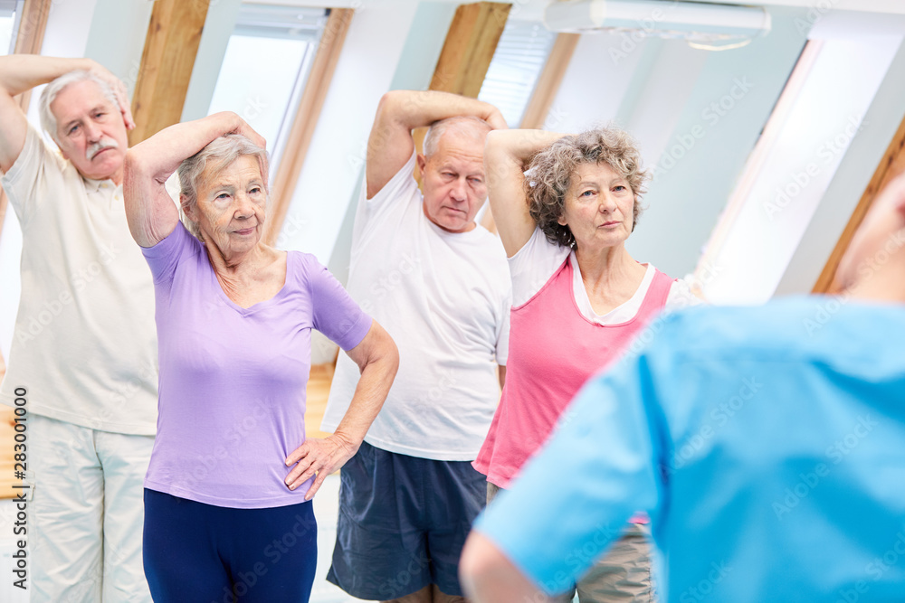 Obraz premium Senioren bei einer gesunden Stretching Übung