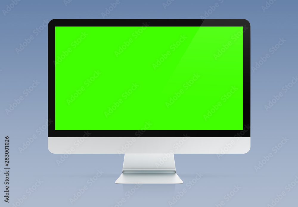 Modern computer monitor mockup isolated 3d rendering Modern computer monitor mockup isolated 3d rendering