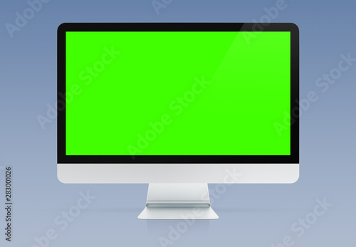 Modern computer monitor mockup isolated 3d rendering