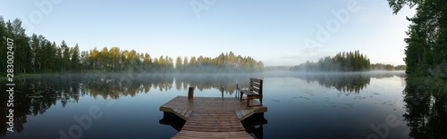 Misty morning in eastern Finland photo