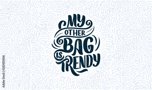 Eco bag print for cloth design. Retail advertising. Lettering quote for environment concept. Organic design template. Typography illustration.