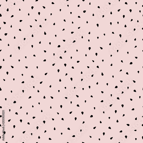 Apple seeds on pink background seamless pattern.