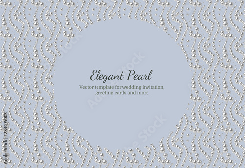 Elegant template with pearl pattern. Vector design for banners, cards, wedding invitation.