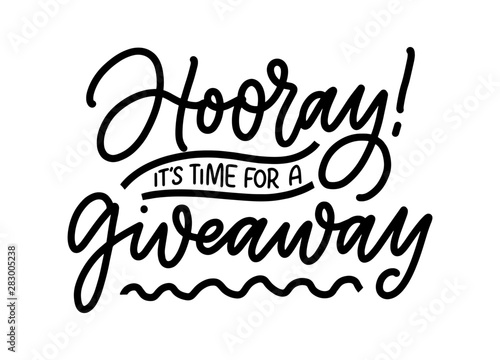 Vintage card with giveaway lettering. Calligraphy text. Decoration template. Vector illustration for holiday design.