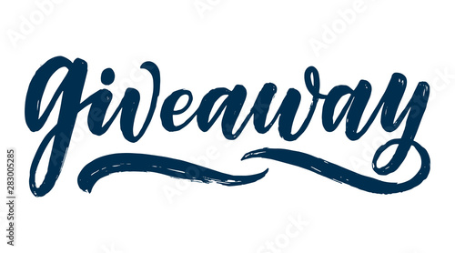 Vintage card with giveaway lettering. Calligraphy text. Decoration template. Vector illustration for holiday design.