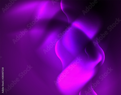 Shiny metallic neon waves vector design