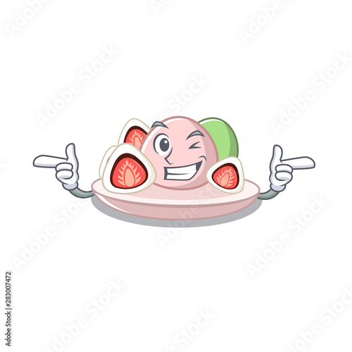 Wink ichigo daifuku with the cartoon shape