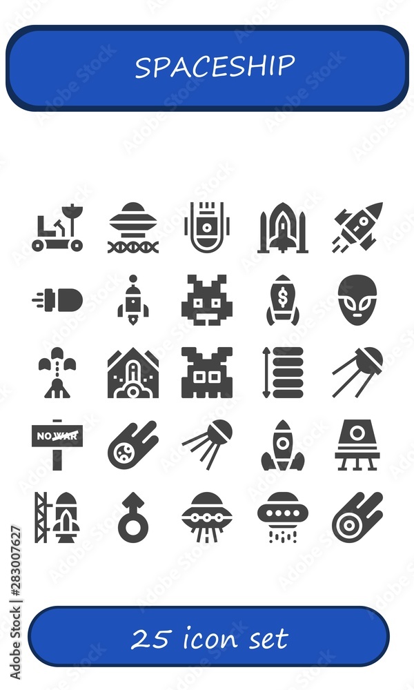 spaceship icon set spaceship icon set