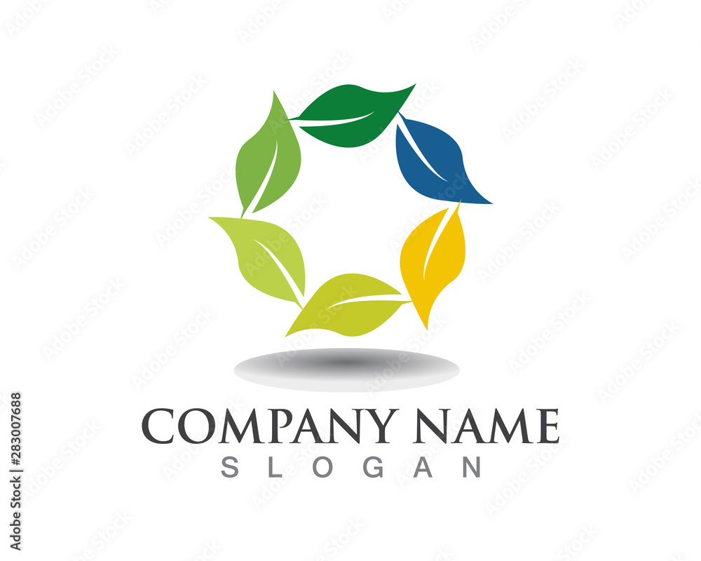 Vector leaves green nature logo template symbol Vector leaves green nature logo template symbol