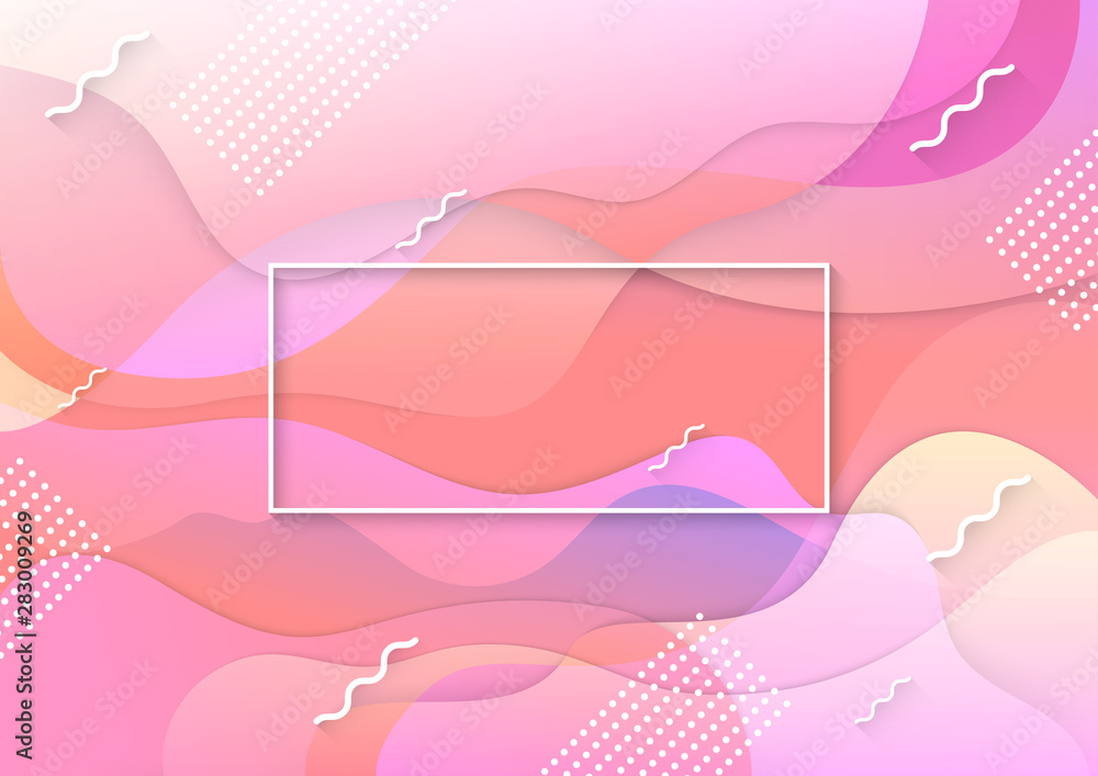 Colorful background design. Gradient according to the shapes. 3d fluid shapes composition. Abstract flat design background. Vector illustration.