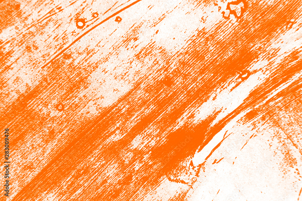 white and orange paint background texture with brush strokes Stock