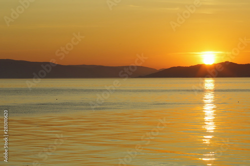 Sunset at Trondheim fjord