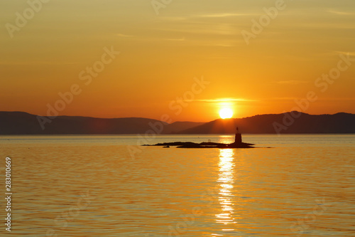 Sunset at Trondheim fjord