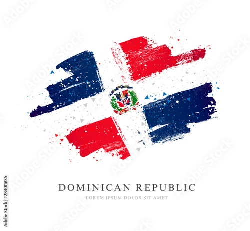 Wallpaper Mural Flag of the Dominican Republic. Vector illustration