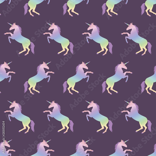 Magic pegasus  unicorn fairy-tale animal vector pattern
