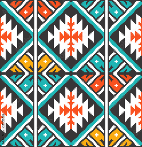 Wallpaper Mural Tribal seamless colorful geometric pattern. Ethnic vector texture.Traditional ornament. Torontodigital.ca