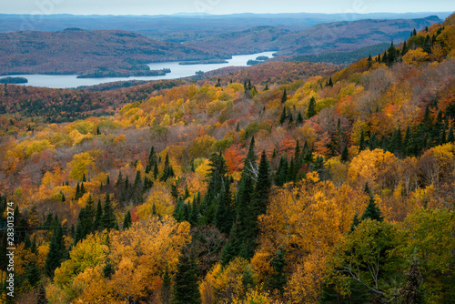 Beautiful autumn colours in Mont Tremblant, Quebec, Canada