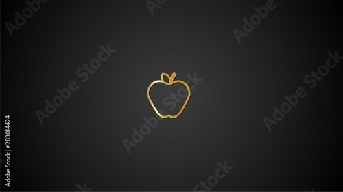 Gold Icon -Apple- Gold Gradient Icons design for print, website and presentation