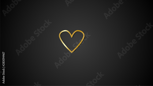 Gold Icon -Heart- Gold Gradient Icons design for print, website and presentation